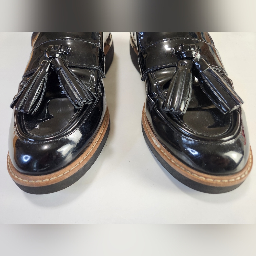 Franco Sarto Black Career L-Carolynn Lug Sole Tassel Loafers size 7M - Picture 8 of 13